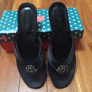 Lindsay Phillips Black Sandal +Extra Sz 8-8.5